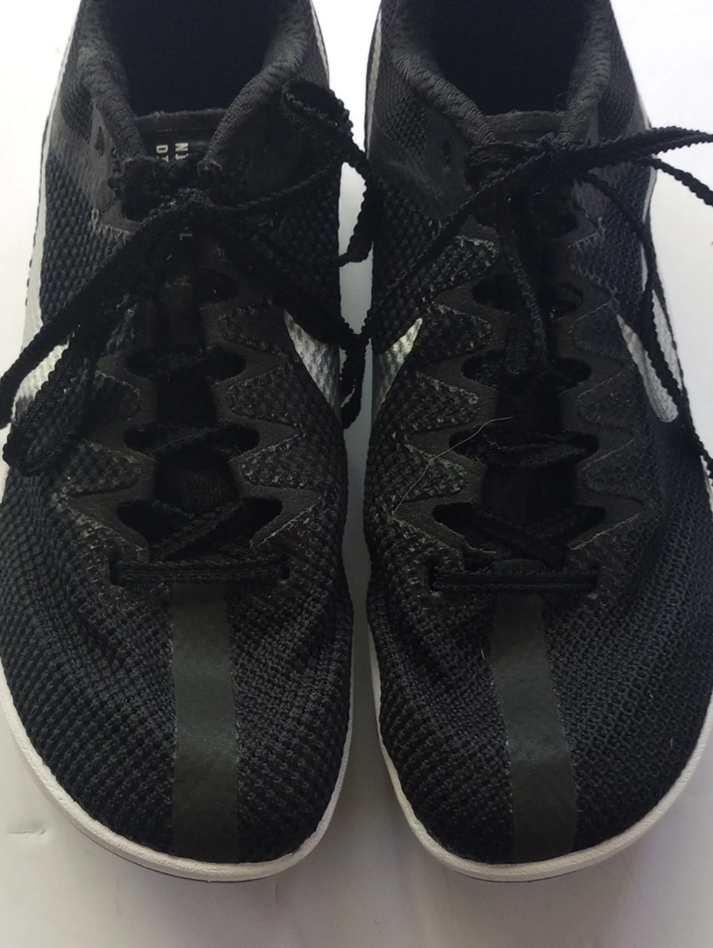 Nike Rival Distance Track & Field Black Silver Swoosh Athletic Spike Shoes 6